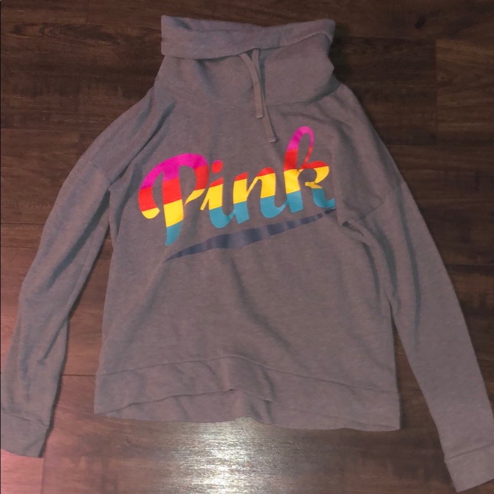 vs pink cowl neck pullover size s